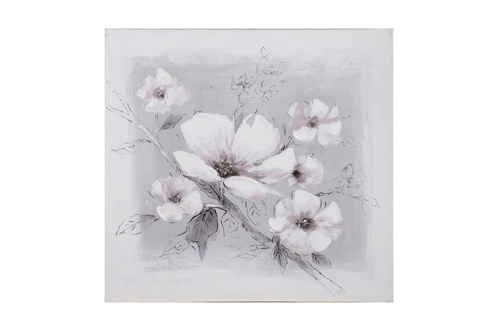 Oljemålning 60x60cm Vita blommor - Förvaring - Klädförvaring - Klädhängare - Klädstege