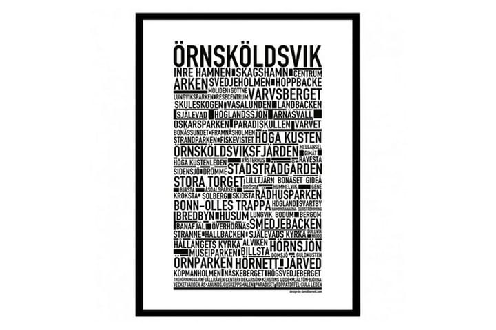 Örnsköldsvik Text Svartvit - 50x70 cm - Inredning - Tavlor & posters - Posters & prints