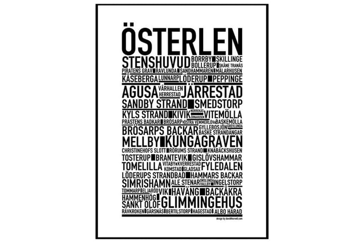 Österlen Text Svartvit - 50x70 cm - Inredning - Tavlor & posters - Posters & prints
