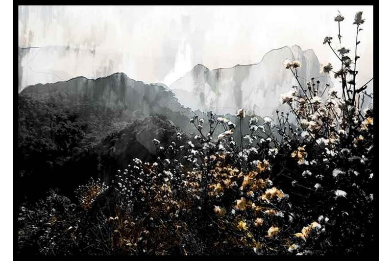 Alpine Flowers Painting Svart/Grå/Brun - 100x70 cm - Inredning - Tavlor & posters - Posters & prints