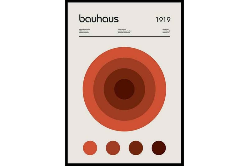 Bauhaus Art No.8 Abstract/Illustration Beige/Röd - 21x30 cm - Inredning - Tavlor & posters - Posters & prints