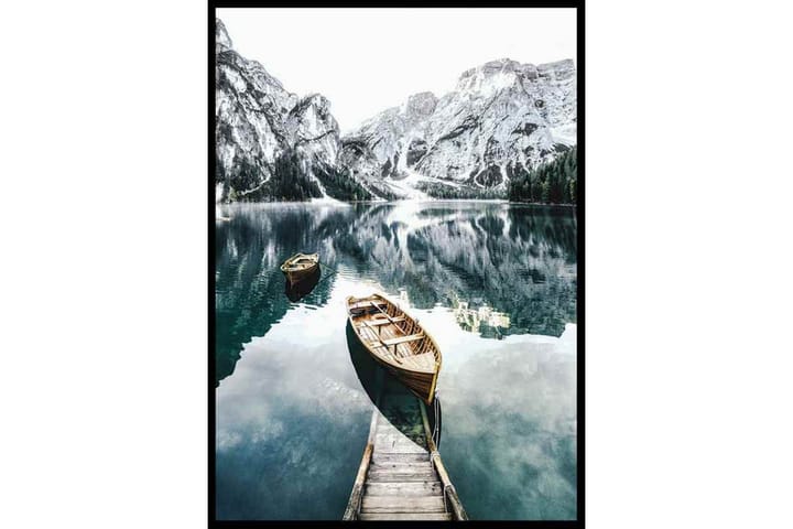 Braies Lake No2 - Dolomites, Italy Foto Turkos/Grå - 30x40 cm - Textil & mattor - Kudde & kuddfodral - Prydnadskudde & soffkudde