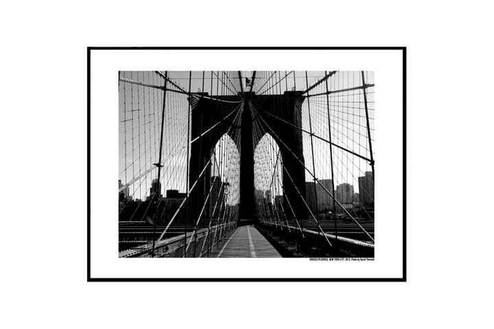 Brooklyn Bridge Promenade Foto Svartvit