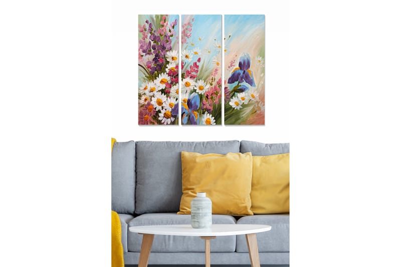 Canvastavla Floral 3-pack Flerfärgad - 20x50 cm - Inredning - Tavlor & posters - Posters & prints