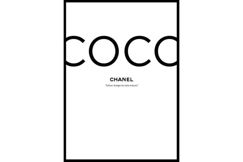 Coco Chanel - Style Endures Text Svartvit - 30x40 cm - Inredning - Tavlor & posters - Posters & prints - Fashion poster