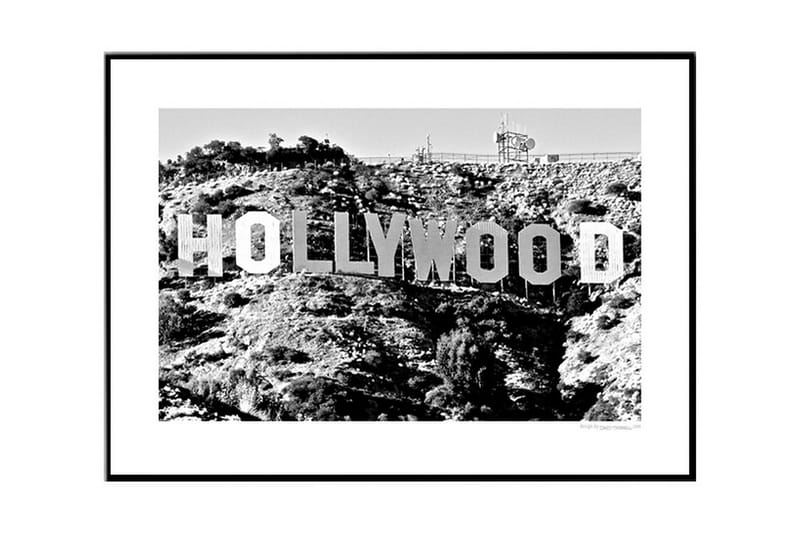 Famous Hollywood Sign, CA Foto Grå/Svartvit - 70x50 cm - Inredning - Tavlor & posters - Posters & prints