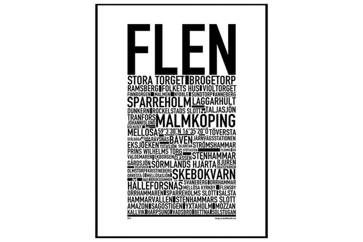 Flen Text Svartvit - 30x40 cm - Inredning - Tavlor & posters - Posters & prints
