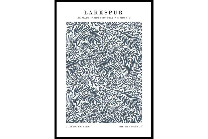 Larkspur by William Morris Illustration Blå/Vit - 50x70 cm - Inredning - Tavlor & posters - Posters & prints