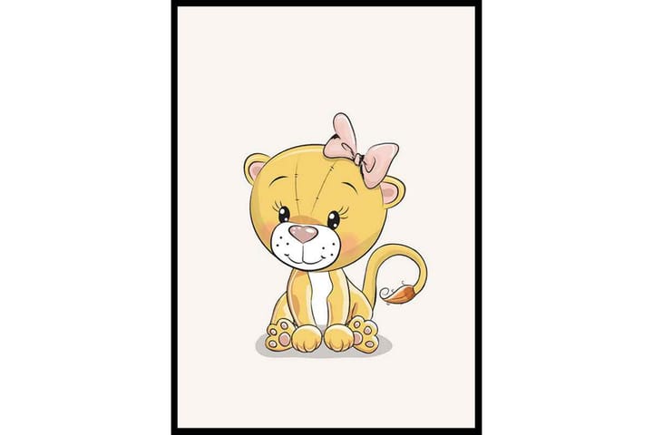 Little Lioness Illustration Gul/Beige - 50x70 cm - Inredning - Tavlor & posters - Posters & prints
