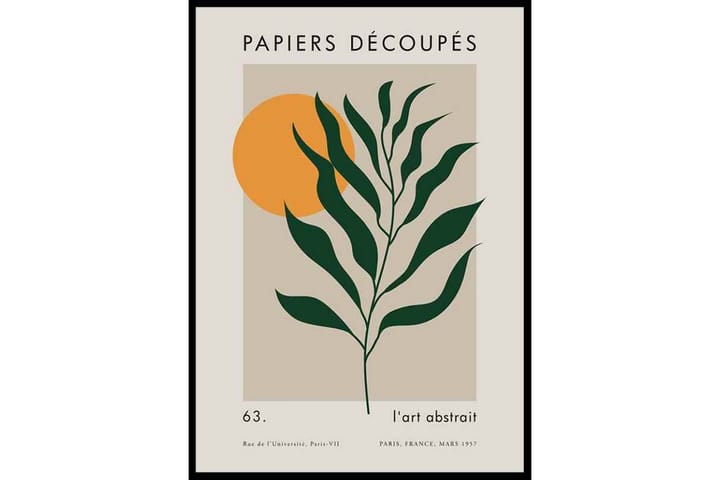 Matisse Cutout Green Leaves Abstract Beige/Gul/Grön - 30x40 cm - Inredning - Tavlor & posters - Posters & prints