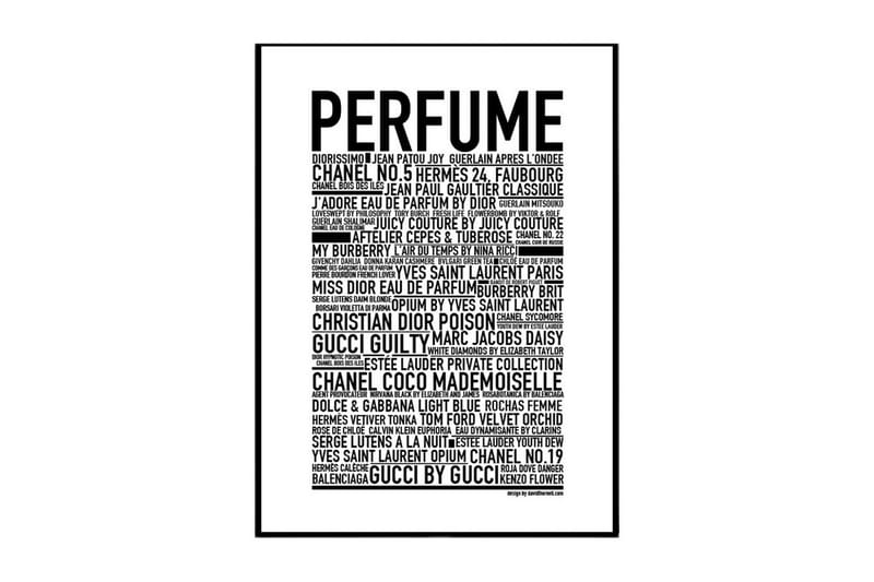 Perfumes - David Thornell Text Svartvit - 50x70 cm - Inredning - Tavlor & posters - Posters & prints