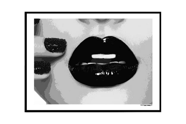 Poster Black Lips Vit|Svart 70X100 - Kärlek - Inredning - Tavlor & posters - Posters & prints - Illustration poster