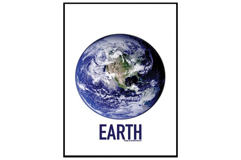 Poster Earth Blå 30X40 - Världen - Inredning - Tavlor & posters - Posters & prints