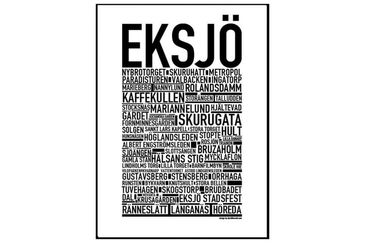 Poster Eksjö Vit|Svart 30X40 - Sverige Posters - Inredning - Tavlor & posters - Posters & prints