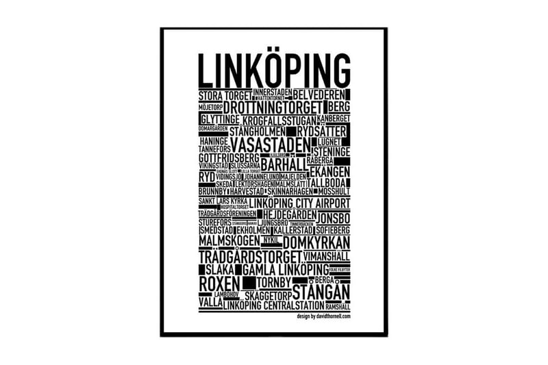 Poster Linköping Vit|Svart 40X50 - Sverige Posters - Inredning - Tavlor & posters - Posters & prints