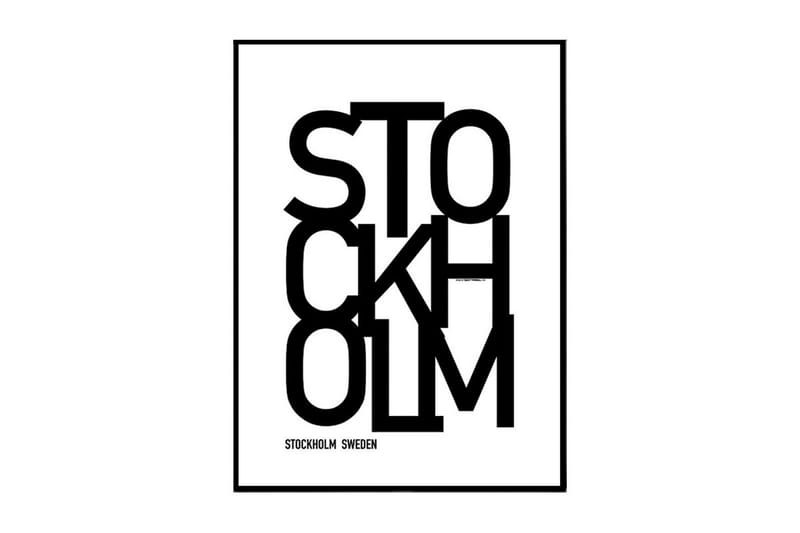 Poster Stockholm Sweden Vit|Svart 30X40 - Typografi - Inredning - Tavlor & posters - Posters & prints