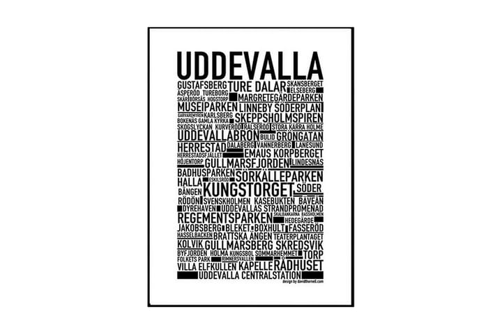 Poster Uddevalla Vit|Svart 30X40 - Sverige Posters - Möbler - Soffa - Soffgrupp