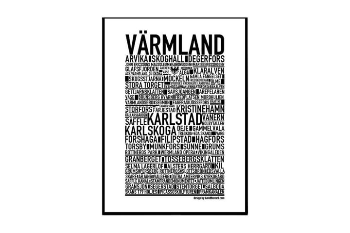 Poster Värmland Vit|Svart 30X40 - Sverige - Inredning - Tavlor & posters - Posters & prints