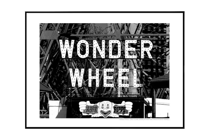 Poster Wonder Wheel Rides Vit|Svart 30X40 - USA - Inredning - Tavlor & posters - Posters & prints