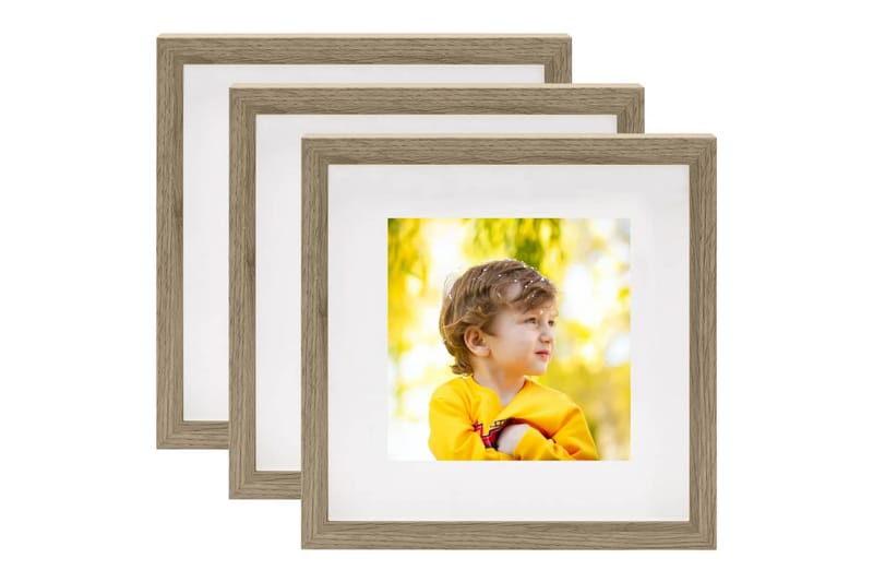 Fotoramar 3D 3 st mörkt trä 28x28 cm för 20x20 cm foto - Brun - Inredning - Tavlor & posters - Ramar & tavelram