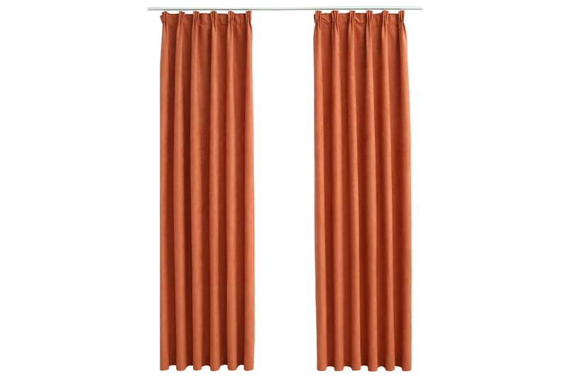 Mörkläggningsgardiner med krokar 2 st rost 140x225 cm - Orange - Inredning - Textilier - Gardiner