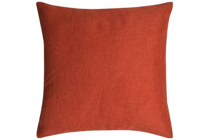 Kuddöverdrag 4 st linne-design 50x50 cm terrakotta - Orange - Inredning - Textilier - Kuddfodral