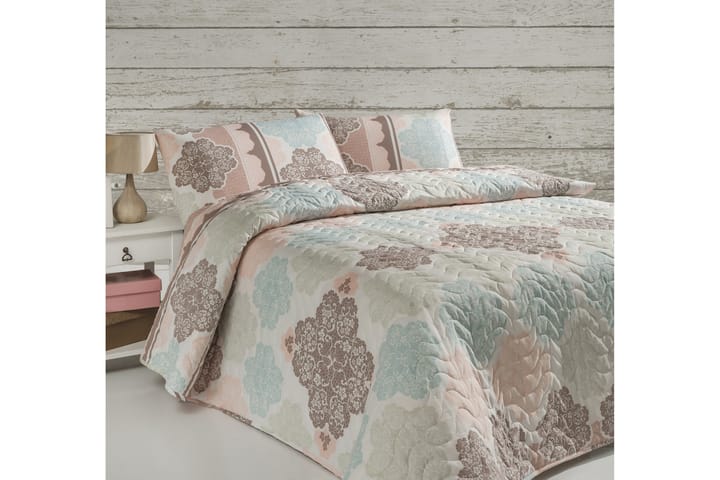 Överkast Eponj Home Dubbelt 200x220+2 Kuddfodral Quiltat - Beige|Vit|Multi - Inredning - Textilier - Sängkläder