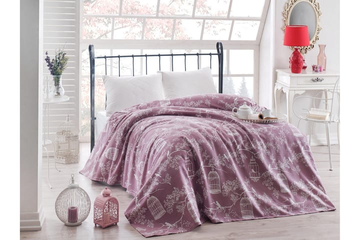 Överkast Eponj Home Enkelt 160x235 cm - Lila|Vit - Inredning - Textilier - Sängkläder