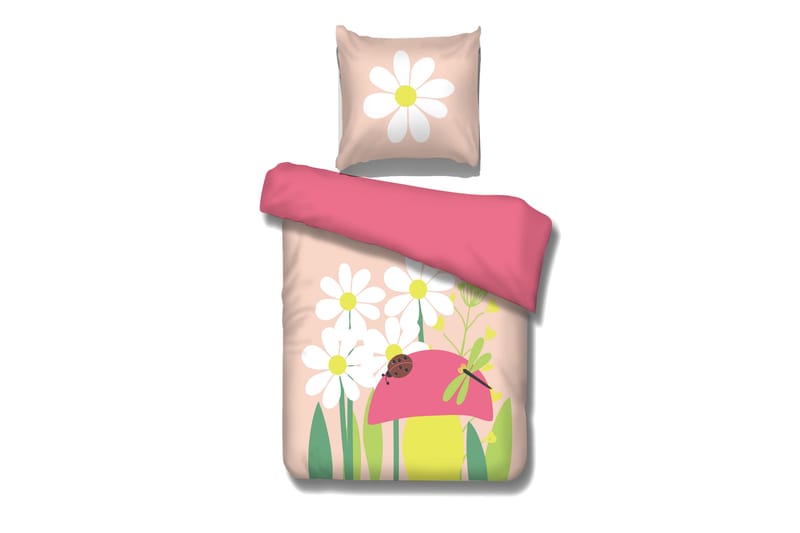 Bäddset Deilde Blomma - Rosa|Grön - Inredning - Textilier - Sängkläder