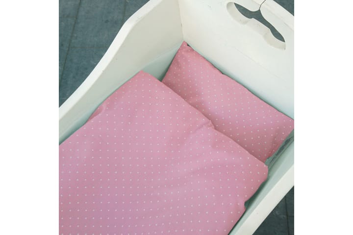 Bäddset vagga soft pink dotty eko - Inredning - Textilier - Barntextilier