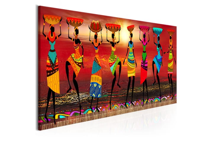 Tavla African Women Dancing 150X50 Flerfärgad|Röd - Afrikansk och etniska - Inredning - Väggdekor - Canvastavlor