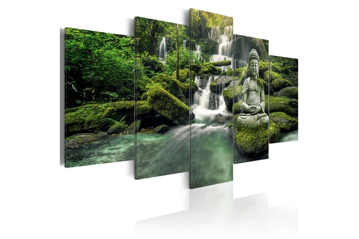 Tavla Forest Heaven 200X100 Grön|Vit - Zen - Inredning - Väggdekor - Canvastavlor