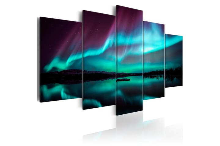 Tavla Night Light Ii 200X100 Grön|Flerfärgad - Landskap - Inredning - Väggdekor - Canvastavlor