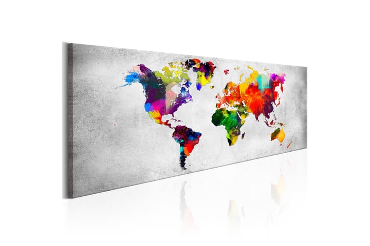 Tavla World Map Coloured Revolution 150X50 Flerfärgad|Vit - Världskartor - Inredning - Väggdekor - Canvastavlor