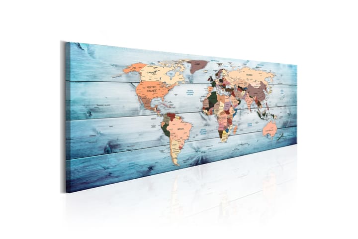 Tavla World Maps Sapphire Travels 150X50 Blå|Flerfärgad - Världskartor - Inredning - Väggdekor - Canvastavlor