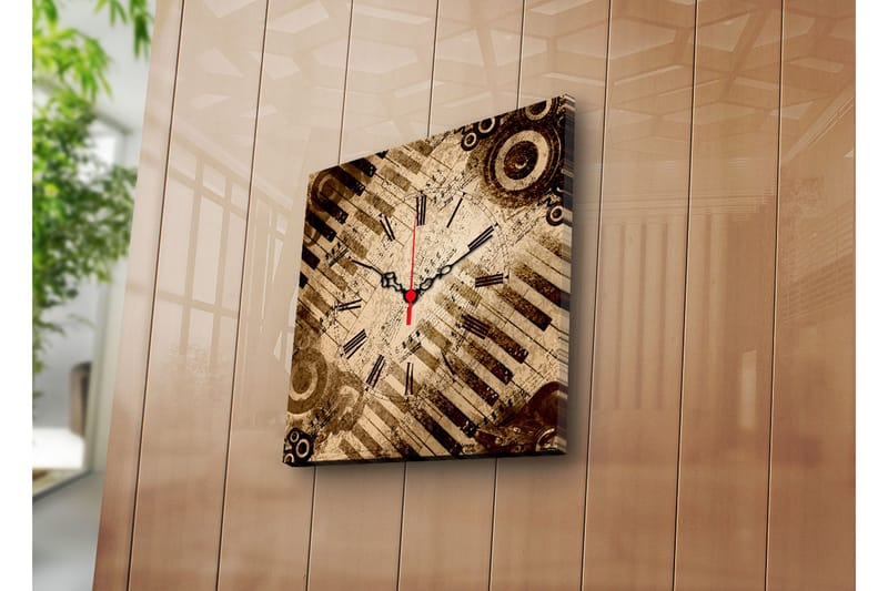 Canvasmålning Dekorativ med Klocka - Flerfärgad - Inredning - Väggdekor - Klockor