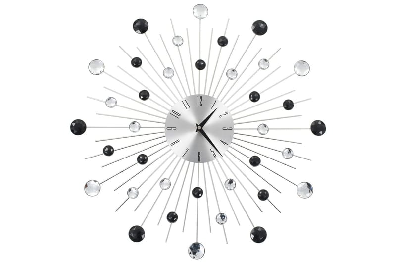 Väggklocka med Quartz-urverk 50 cm modern design - Silver - Inredning - Dekoration