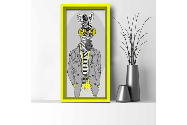 Tavla Animal Med Ram Flerfärgad 30X60 - 30x60 cm - Inredning - Väggdekor - Ramar