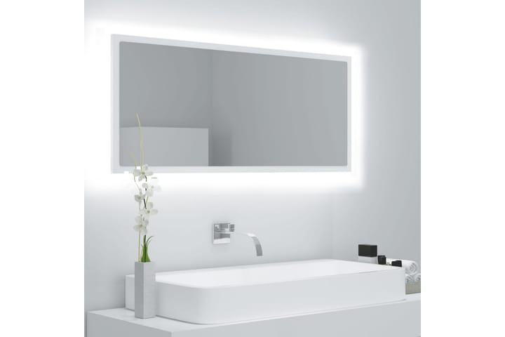 Badrumsspegel med LED vit 100x8,5x37 cm spånskiva - Vit - Inredning - Väggdekor - Speglar