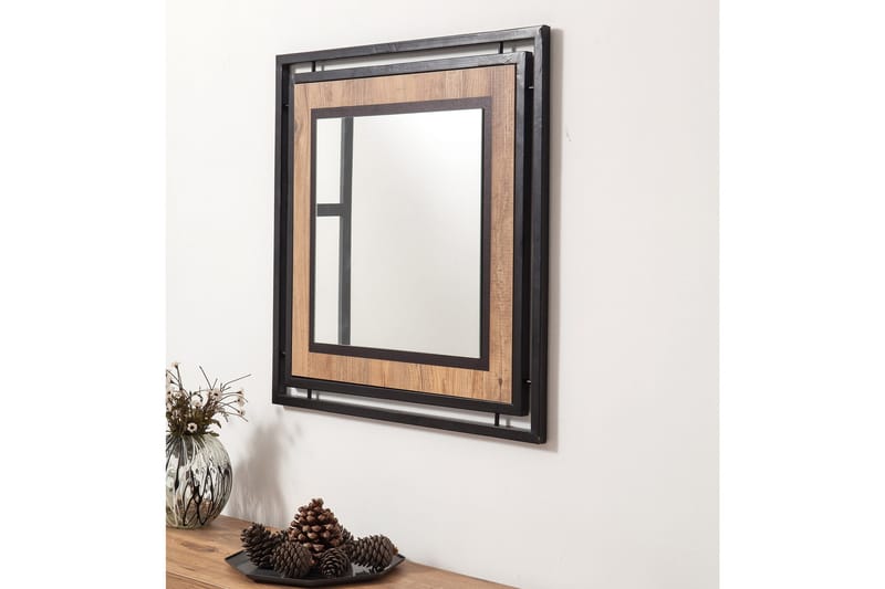 Spegel Gibble 70 cm - Trä|natur|Svart - Inredning - Väggdekor - Speglar