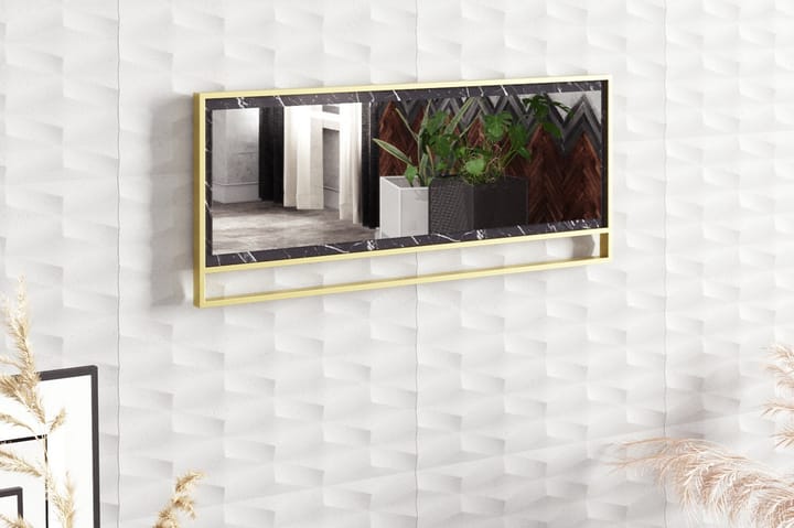 Spegel Pewo 90 cm - Guld|Svart - Inredning - Väggdekor - Speglar