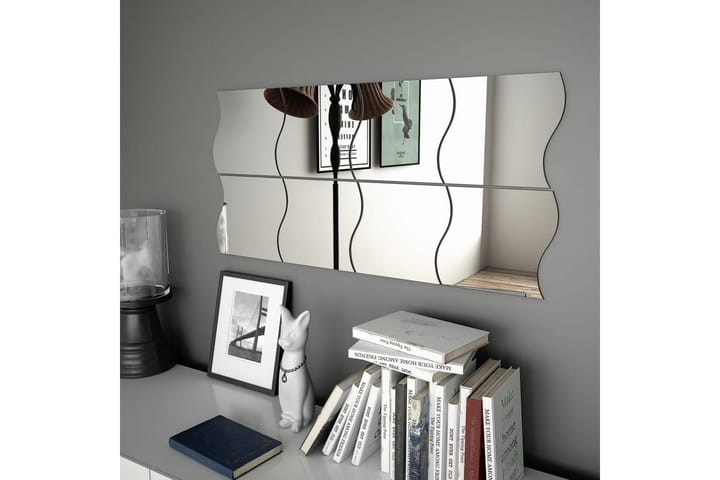 Väggspeglar 8 st 20x20 cm vågformade - Silver - Inredning - Väggdekor - Speglar