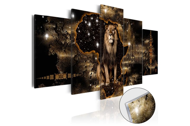 Tavla På Akryl Golden Lion 200X100 Brun|Svart - Djur - Inredning - Väggdekor - Tavlor & konst