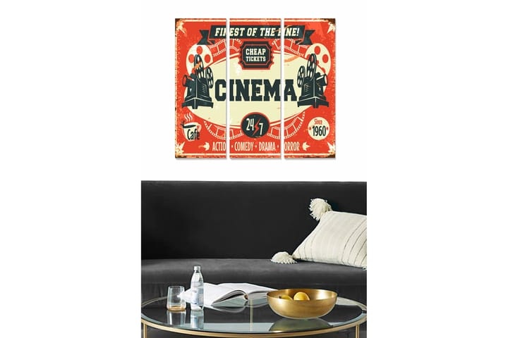Canvastavla Entertainment 3-pack Flerfärgad - 20x50 cm - Inredning - Väggdekor - Posters