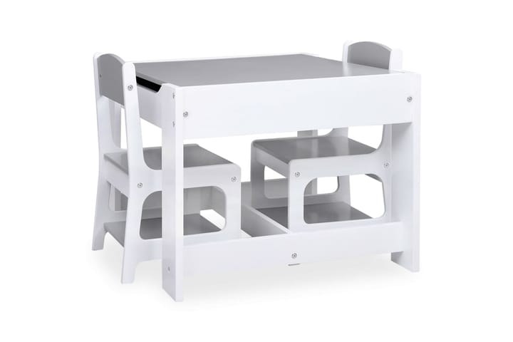 Barnbord med 2 stolar vit MDF - Vit - Utemöbler & utemiljö - Utestol & trädgårdsstol - Utefåtölj & loungefåtölj