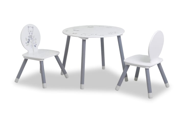 Bord Cherie med 2 Stolar - Vit - Möbler - Barnmöbler - Barnbord
