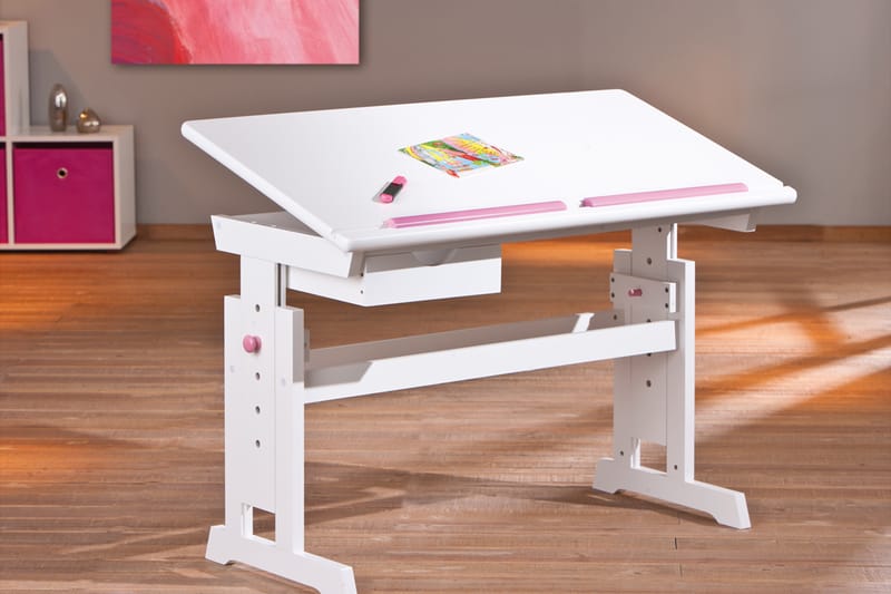 Skrivbord Aurelius Barn Vit/Rosa - Vit - Möbler - Barnmöbler - Barnbord