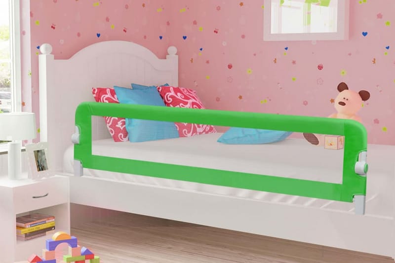 Sängskena för barn grön 180x42 cm polyester - Grön - Möbler - Barnmöbler - Barnsäng & juniorsäng - Tillbehör barnsäng