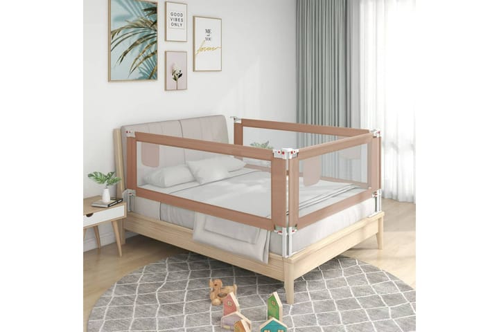 Sängskena för barn taupe 180x25 cm tyg - Brun - Möbler - Barnmöbler - Barnsäng & juniorsäng - Tillbehör barnsäng