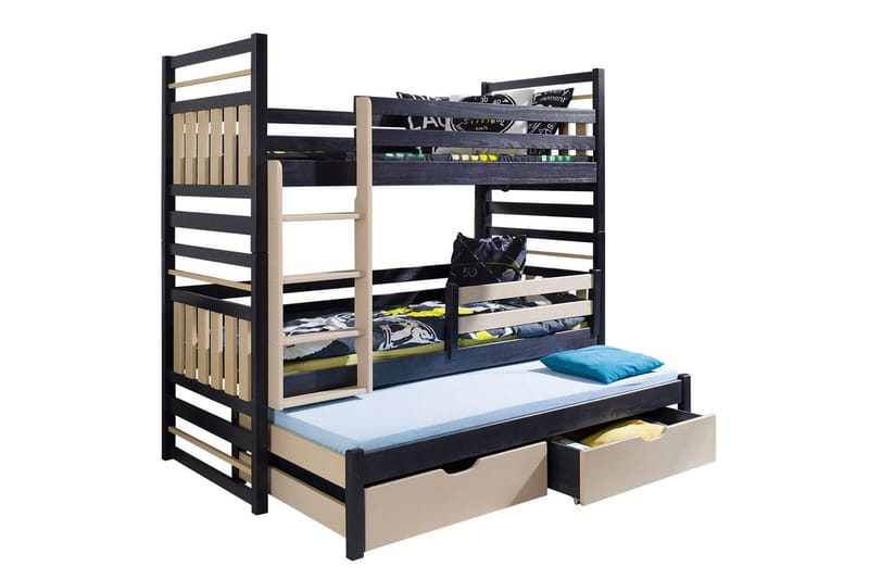Säng Hipolit 87x190 cm - Wenge - Möbler - Barnmöbler - Barnsäng & juniorsäng - Våningssäng barn